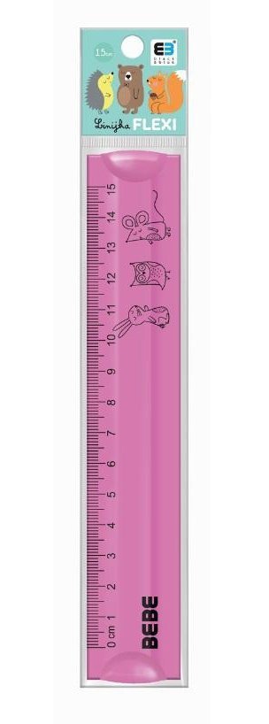 Linijka plastikowa elastyczna dla dziewczynki FLEXI 15 cm BB KIDS PASTEL (74458)