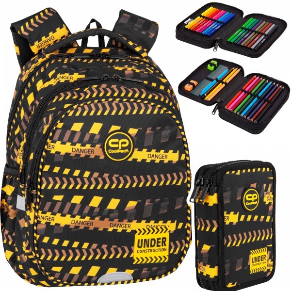ZESTAW 2 el. Plecak wczesnoszkolny CoolPack JERRY 21 L strefa robót, DON`T DO IT (F029825SET2CZ)