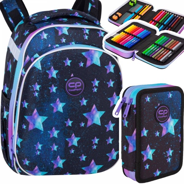 ZESTAW 2 el. Tornister Plecak CoolPack TURTLE  25 L gwiazdy, STAR NIGHT (F015830SET2CZ)