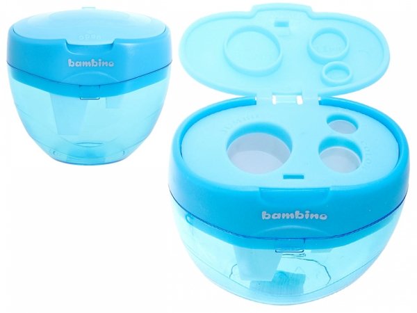 3 x Temperówka potrójna plastikowa z pojemnikiem BAMBINO (03042)