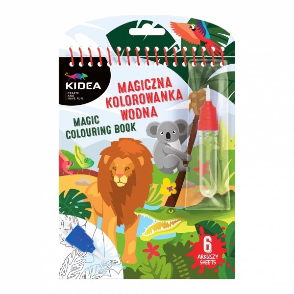 Magiczna wielorazowa kolorowanka wodna SAFARI ZWIERZĘTA (MWKWMKA)