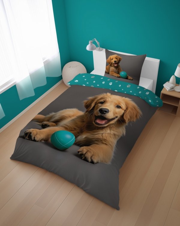 Pościel bawełniana DOGS Piesek 140 x 200 cm komplet pościeli (5151A)