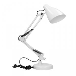 LAMPA BIURKOWA DIAN 60W E27 STAL, BIAŁA