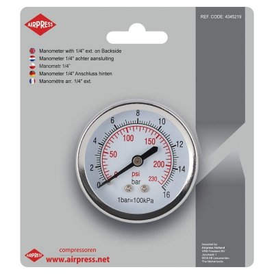 MANOMETR 1/4&#039;&#039; Z TYLNYM GWINTEM