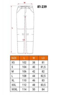 SPODNIE ROBOCZE HD SLIM ODPINANE KIESZENIE ROZMIAR XXL