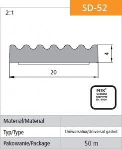 USZCZELKA SAMOPRZYLEPNA CZARNA SD-52/4-0 DGP 20*4  MB