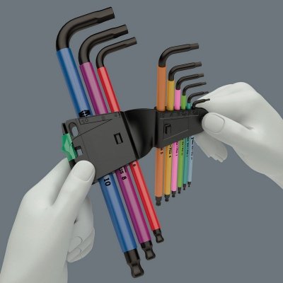 ZESTAW KLUCZY TRZPIENIOWYCH Z KULKĄ BLACKLASER 9 SZTUK