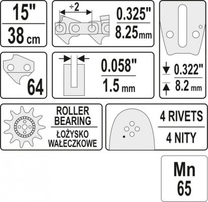 PROWADNICA ŁAŃCUCHA DO PILAREK 15&#039;&#039; 325U