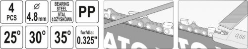 ZESTAW DO OSTRZENIA ŁAŃCUCHA 4.8MM 4SZT