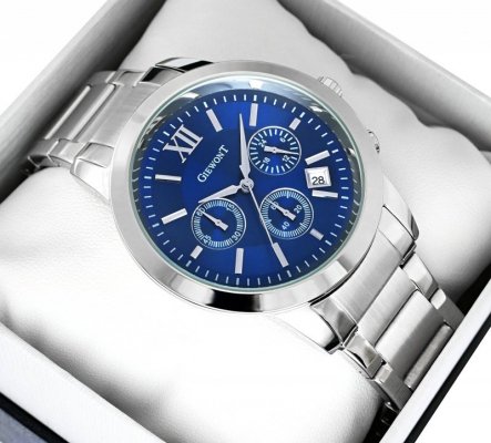 Zegarek Męski Giewont Apex Chrono GW6480-2 Chronograf Silver/Blue