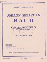 Bach Johann Sebastian: Contrapunctus V -  from The Art of Fugue - (Music For Brass No. 95) (na kwintet blaszany) - partytura i głosy