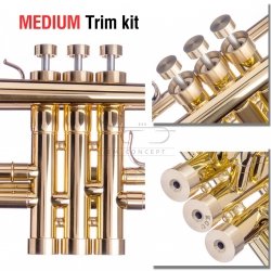 KGU MEDIUM zestaw nakrętek i kapsli do trąbki Bach/B&S Trumpet Trim Kit - Raw Brass