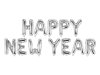 Balon foliowy Happy New Year, 422x46 cm, srebrny
