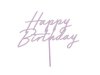 Topper akrylowy na tort Happy Birthday, fioletowy, 16.5 cm (1 karton / 50 szt.)