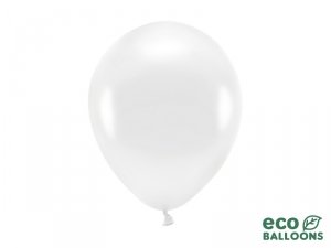 Balony Eco 26cm metalizowane, biały (1 op. / 10 szt.)