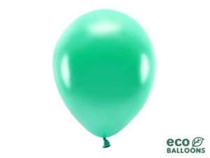 Balony Eco 30cm metalizowane, zielony (1 op. / 10 szt.)