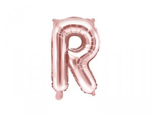 Balon foliowy Litera ''R'', 35cm, różowe złoto