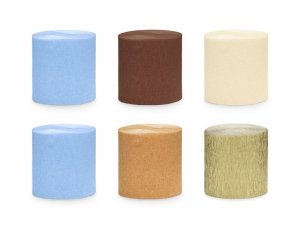 Krepa 5cm/10m, zestaw 6 szt., mix (1 karton / 30 op.) (1 op. / 6 szt.)