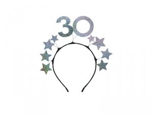 Opaska z gwiazdkami 30, srebrna (1 karton / 50 szt.)