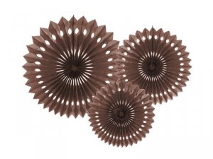 Rozety dekoracyjne, brązowy, 20-30cm (1 karton / 50 op.) (1 op. / 3 szt.)