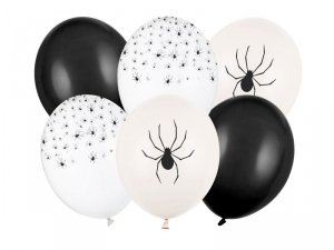 Balony 30 cm, Pająki, mix (1 op. / 6 szt.)
