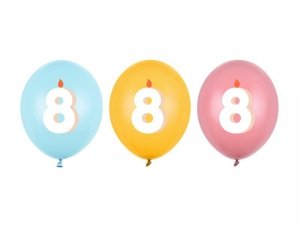 Balony 30 cm, 8, mix (1 op. / 50 szt.)
