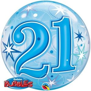 BLUE STARBURST SPARKLE 21 22 SINGLE BUBBLE YRV
