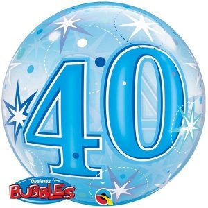 BLUE STARBURST SPARKLE 40 22 SINGLE BUBBLE YRV