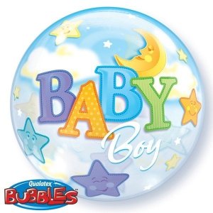 BABY BOY MOON & STARS 22 SINGLE BUBBLE YRV