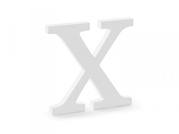 Drewniana litera X, biały, 19,5x19cm