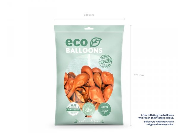 Balony Eco 26cm metalizowane, pomarańczowy (1 op. / 100 szt.)