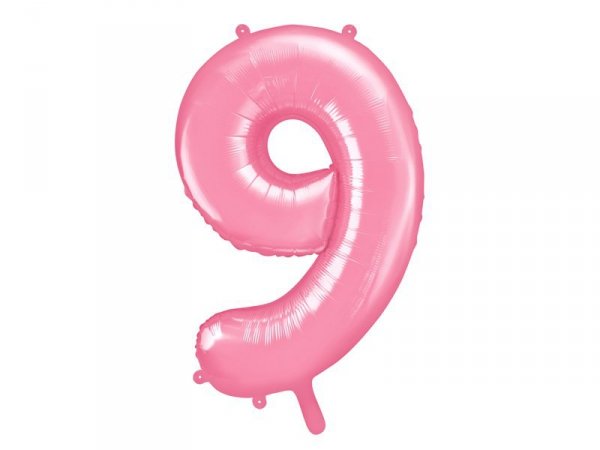 Balon foliowy Cyfra ''9'', 86cm, różowy