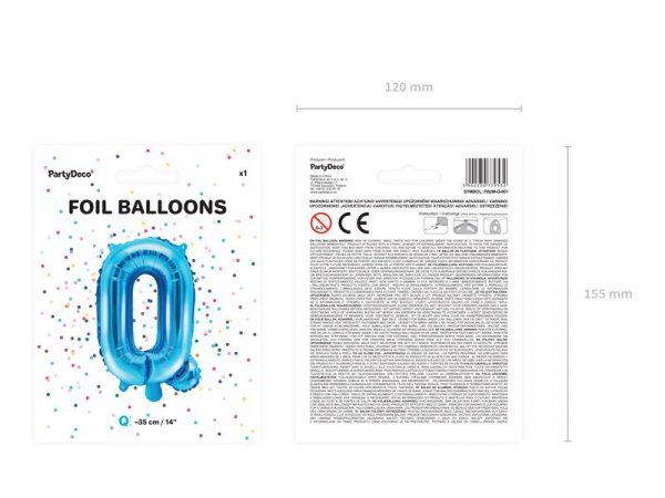 Balon foliowy Litera ''Q'', 35cm, niebieski