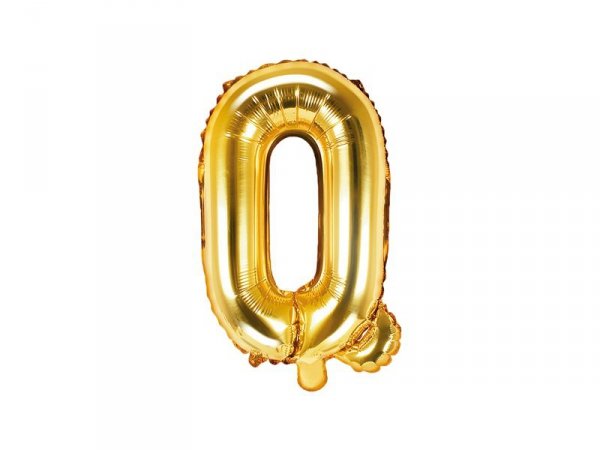 Balon foliowy Litera ''Q'', 35cm, złoty