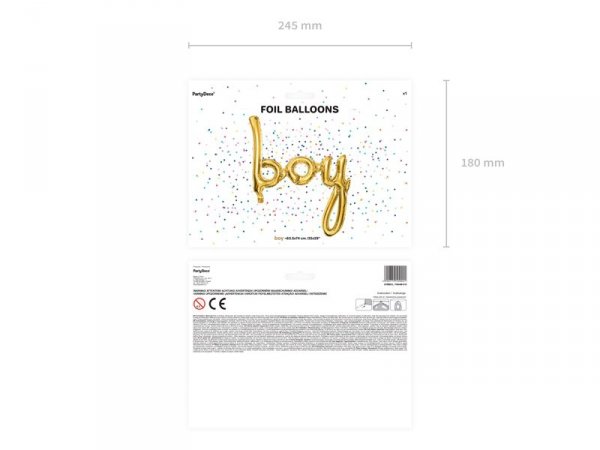 Balon foliowy Boy, złoty, 63,5x74cm
