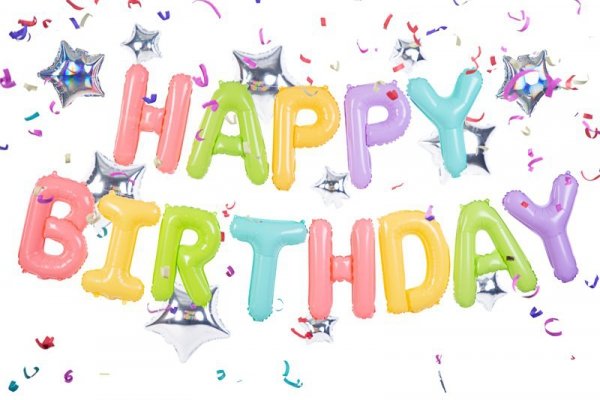 Balon foliowy Happy Birthday, 395x35cm, mix