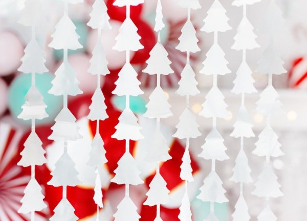 Kurtyna - Choinka, srebrny, 100x245 cm