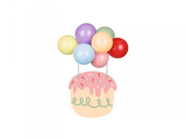 Balonowy topper na tort, tęcza, mix, 29 cm (1 karton / 50 op.)