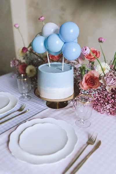 Balonowy topper na tort, niebieski,  29 cm (1 karton / 50 op.)