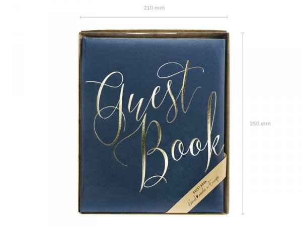 Księga Gości Guest book, 20x24,5cm, granatowy, 22 kartki