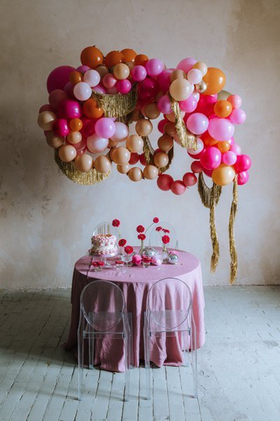 Balony z łącznikiem, 33 cm, jasny różowy (1 op. / 20 szt.)