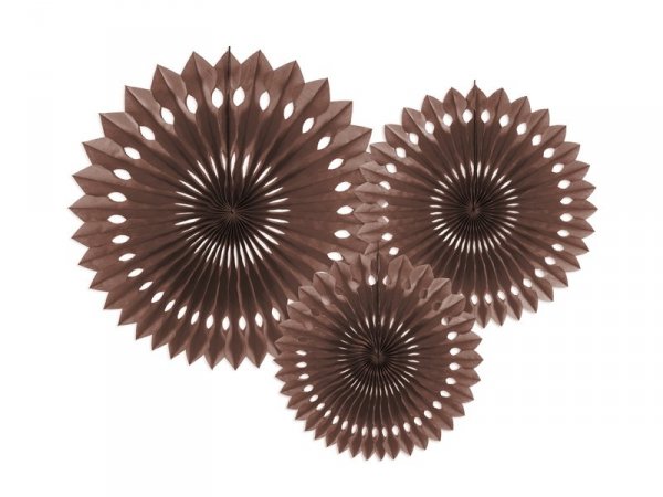Rozety dekoracyjne, brązowy, 20-30cm (1 karton / 50 op.) (1 op. / 3 szt.)