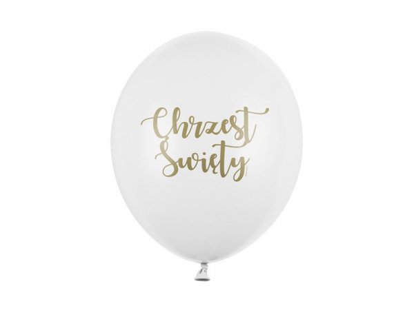 Balony 30 cm, Chrzest Święty, Pastel Pure White (1 op. / 6 szt.)