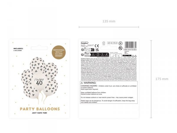 Balony 30 cm, 40, Pastel Off-white (1 op. / 6 szt.)