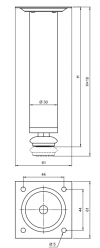 Nóżka meblowa okrągła D-737 100mm Aluminium
