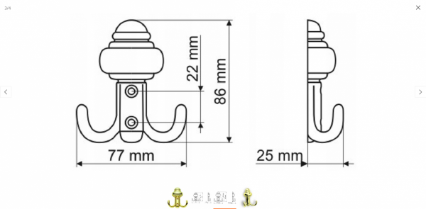 Wieszak Gamet WP62 Złoty