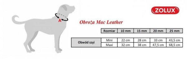 Zolux Obroża Mac Leather 15mm ŻÓLTY