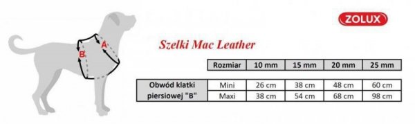Zolux Szelki Mac Leather 25mm czarne