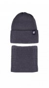 Komplet AJS 48-440 Czapka+tuba/komin chłopięcy