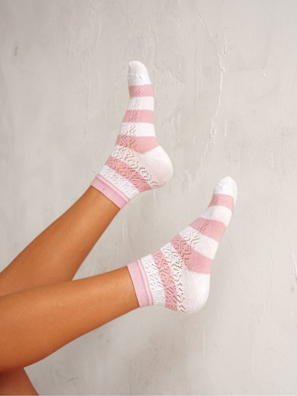 Skarpety Milena 0989-003 Ażur Paski 37-41
